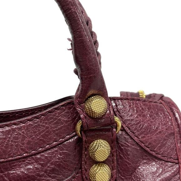 Balenciaga Handbag The Giant Mini City 309544 Purple Leather - Picture 11 of 15